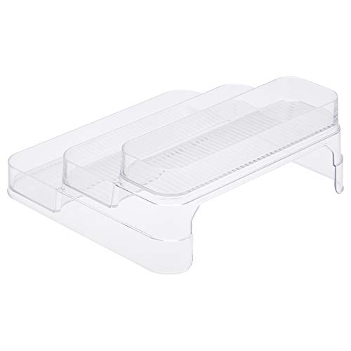 Image of amazon basics Mesh Sliding Basket Drawer Storage Shelf Organizer, Silver & AmazonBasics Tiered Plastic Kitchen Storage Bin