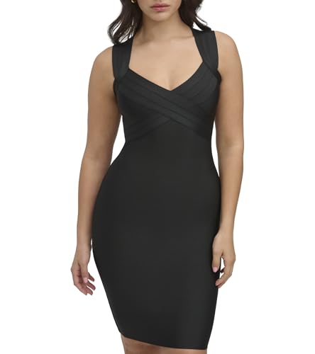 Image of Siena Women's Knit V-Neck Mini Bodycon Bandage Dress