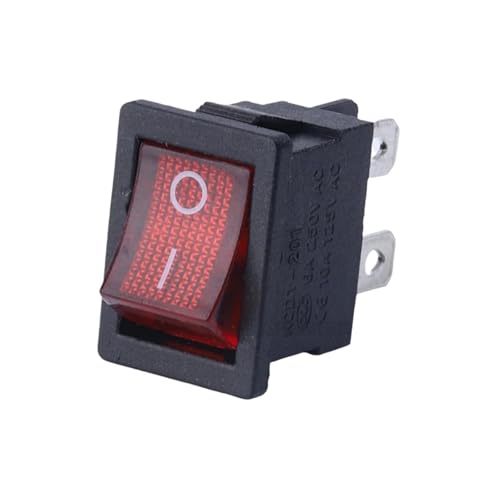 RS240 Illuminated 4pin 6A Rocker Switch on-Off Function KCD1-201N-4(220V Red lamp)