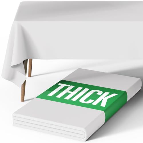 Pureegg Polyester Tablecloth 108" x 54" Reusable & Washable 1 Pack White
