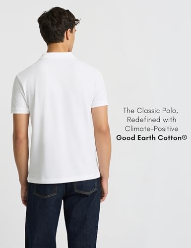 Camiseta polo clásica para hombre de algodón Good Earth®, de algodón australiano, con botones de nácar, prenda esencial diaria miniatura 3