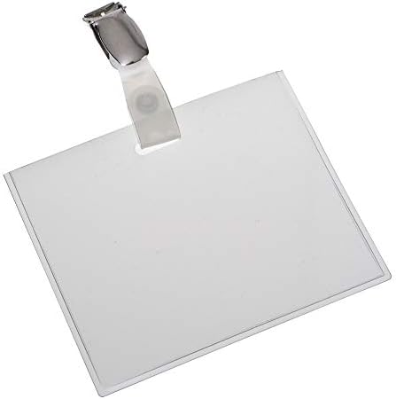 100 Porte-badges Transparents - Format 90 X 56 Mm - Avec épingle, étanches - Pour Bureau, école, Conférences - 6
