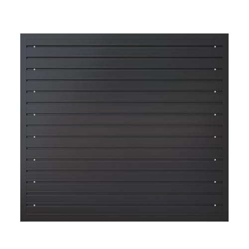 NeatiEase Slatwall Panel Wall Storage Systems, 4 x 4ft Slat Wall Paneling Garage Wall Organizer, Heavy Duty Wall Mounted PVC Wall Rack (Black)