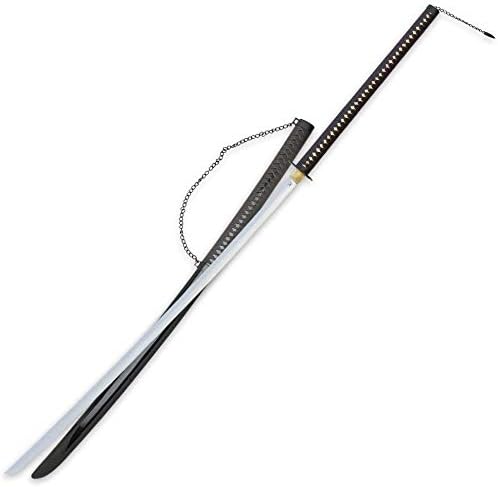 Japanese Odachi Sword – Heat Forged Carbon Steel Blade, Leather Wrapped Hardwood Handle, Wooden Scabbard – Expertly Crafted Odachi for Today’s Warrior - 69” Overall