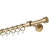 TWOPAGES Adjustable Curtain Rod, Heavy Duty Curtain Rod Set with Brackets and Rings, 1 Inch Diame...