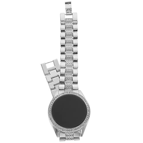 Mikikit Strassuhr Für Damen Mit Strasssteinen Led-Beleuchtung Elegantem Design Und Metallarmband Für Täglichen Gebrauch