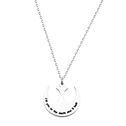 I Love You to the Death Star and Back Necklace Rebel Jewelry Gift for Him (necklace)