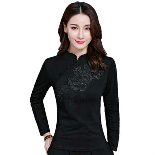 Cheongsam à manches longues style chinois retro slim pour femme