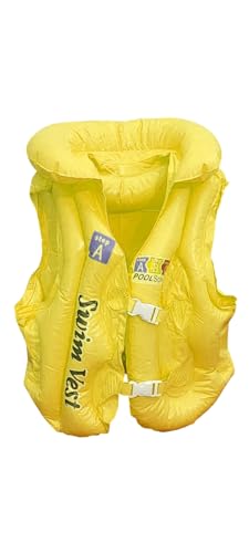 Image of Swim Vest for Children, Inflatable Pool Safety Vest with Buckles,Ages 3-12 Years (Yellow, 3.-6 Years)