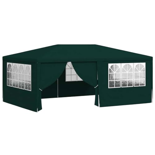 vidaXL Profi Partyzelt mit Seitenwänden UV-beständig Wasserbeständig Pavillon Festzelt Gartenpavillon Gartenzelt Garten Bierzelt 4x6m Grün 90g/m²