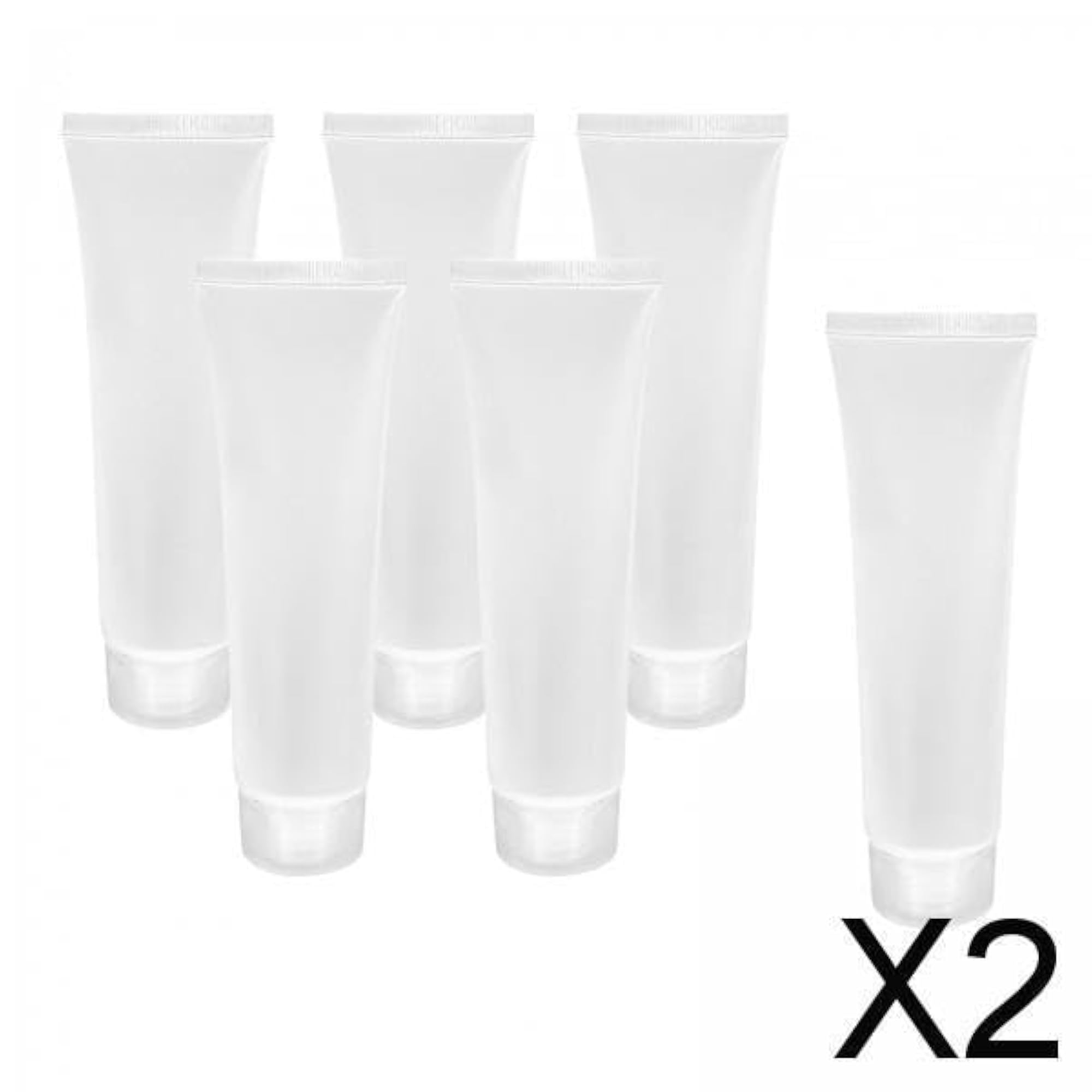 2x6 Pieces Makeup Sample Soft Container Tube Bottle for Split Shampoo Cleanser