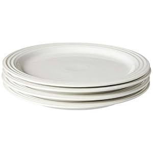 Le Creuset Stoneware Set of 4 Dinner Plates, 10.5″ each, White