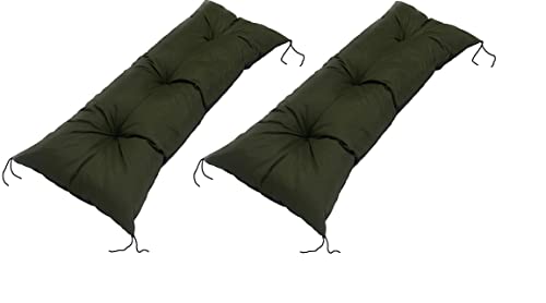 Sitzkissen und Bankauflage 120x40 cm - Palettenkissen Outdoor Wasserdicht - Pallettenpolstern - Hollywoodschaukel Auflage - Gartenstuhlauflagen Hochlehner Auflagen (Set 2) Grun