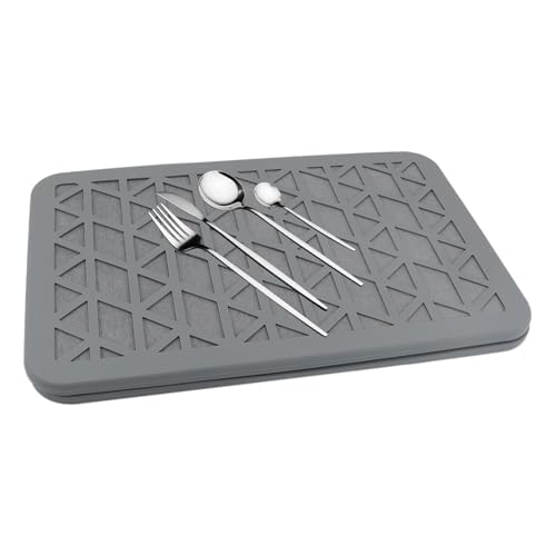 Paño de cocina para escurrir la cocina, utensilios de cocina, accesorios de goteo, alfombrilla antideslizante, versátil para el hogar, oficina, cafetería, bar, camping, con cubiertos