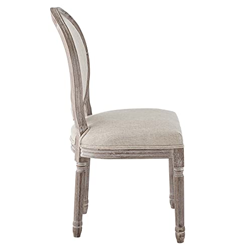 Modway Emanate French Vintage Upholstered Fabric Dining Side Chair In Beige #TOP4