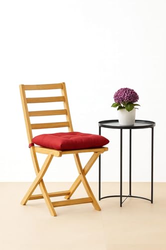 Image of A Decor Soft Cotton Chair Cushion Pad 40x40x4 cm| Comfortable Pad for Dining, Office & Study Chairs Pack of 1| (Red)