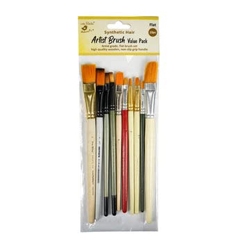 ITSY BITSY Artist Brush Value Pack Flat Series 1 10Pc