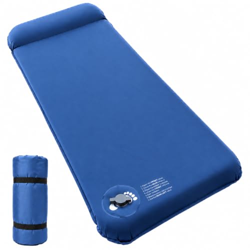 Matelas gonflable camping 3" mousse isolante bleu foncé