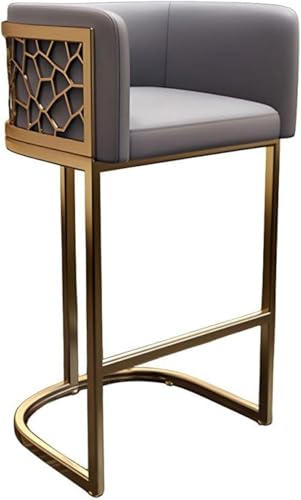 Chaises de salle à manger en cuir PU gris clair avec repose-pieds 75cm