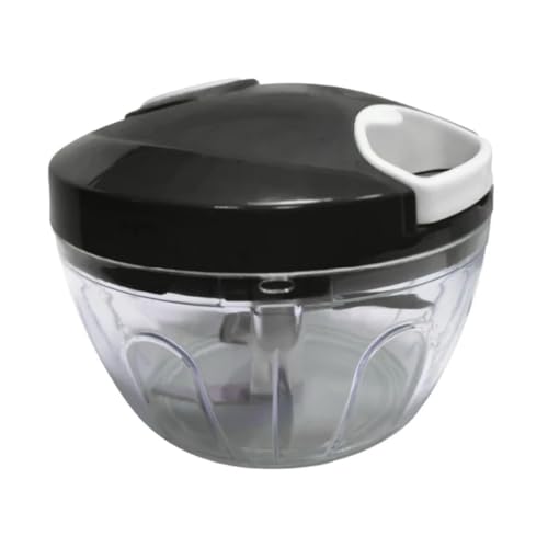 Triturador de Alimentos Mixer de Alimentos Premium Manual Processador 3 Laminas (Preto)