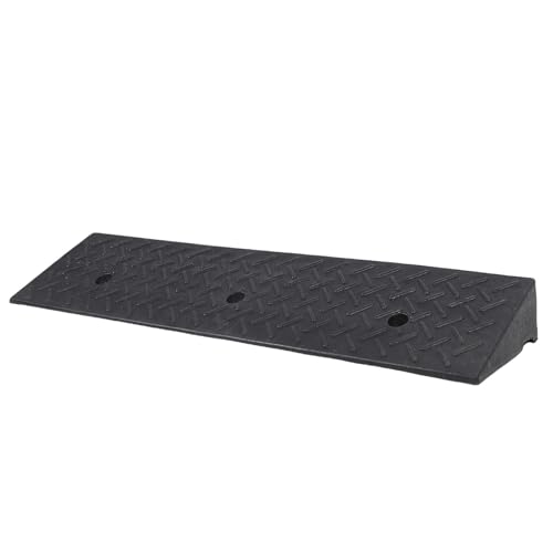 Portable Rubber Curb Ramp, Heavy Duty Rubber Threshold Bridge Track Curb Ramp with Hollow Grid Structure, Car Slope Step Pad for Doorway Sidewalk Loading Dock, 22000LBS (100 * 25 * 10cm)