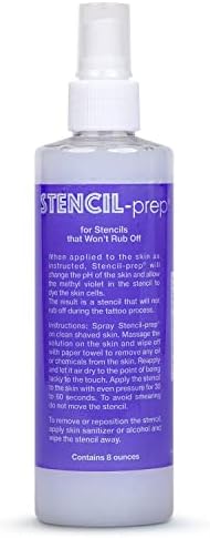 Stencil Prep Spray for Tattoo Stencil Transfer- Made in USA (8 oz - 1 pcs)