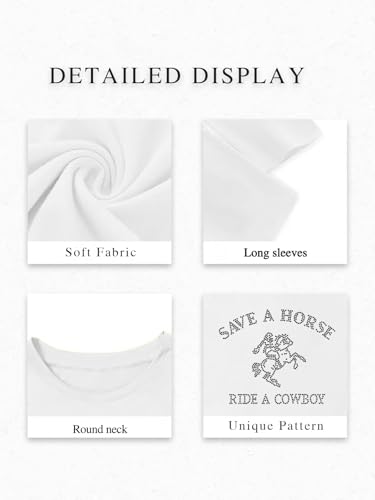 Cowgirl Outfits for Women Sparkly Western Country Concert Graphic Tee Cropped Rodeo Tight Long Sleeve Top4