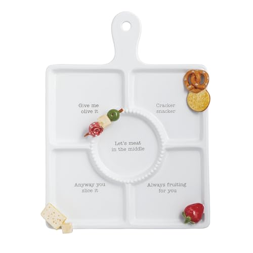 Mud Pie White Ceramic Charcuterie Icon Platter