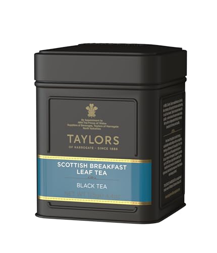Image of Taylors of Harrogate Scottish Breakfast Loose Leaf, 4.41 Ounce Tin (Pack of 4)