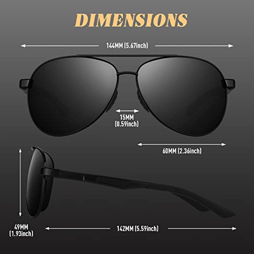 Image of CGID GA61 Premium Al-Mg Alloy Pilot Polarized Sunglasses UV400, Full Mirrored Spring Hinges Sun Glasses for Men Women Shades