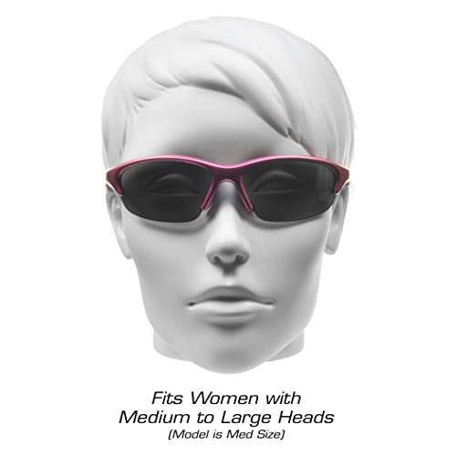 Prosport Bifocal Sunglass Safety Reader Woman +2.50 Pink Frame Smoke Lens Lightweight Sport Sunglasses #TOP2