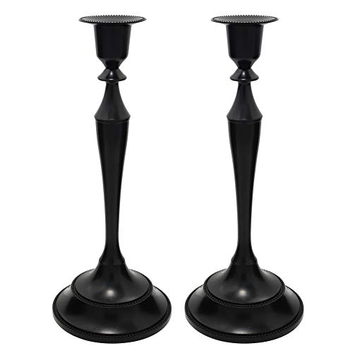 Viscacha Metal Candelabra Candlesticks Holder for Formal Events Wedding Church Holiday Décor Halloween – Taper Candle Holder Stand Centerpiece Elegant Decoration Piece for Table，Pure Black