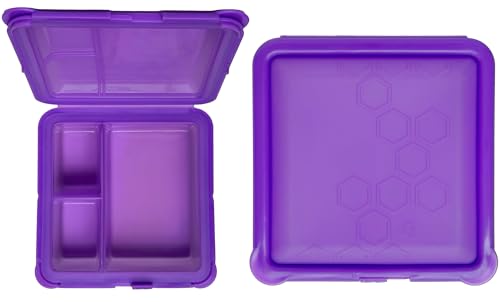 Image of Big Bee, Little Bee Bundle - SoftShell & SoftShell Luncher Reusable Silicone Food Storage Containers, Microwave, Freezer & Dishwasher Safe (Grape)