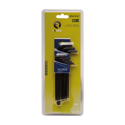 Juego Petaca 9 Llaves Acodadas Pavonadas Torx® Inviolables T10-T50 - 2