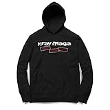 Pullover mit Kapuze Herren Hoodie Kapuzenpullover Krav MAGA No Ref No Rules No Tapouts, Farbe:Schwarz, Größe:L