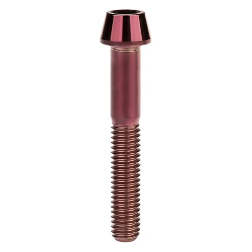 Image of Titanium Ti Bolt M5x9 16 18 20 25 30 35 40 45 50 55 60mm Tapered Head Screws Pack of 4 (M5x45mm, Burgundy)