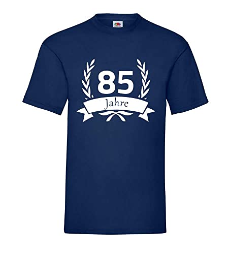 T-shirt 85 ans couronne de laurier homme XXXL bleu marine : idée cadeau anniversaire unique