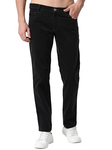 Image of NEVER NEUD Men's Corduroy Trousers | Stylish Straight Fit 4 Pocketed Corduroy Pants for Men | 98% Cotton 2% Elastane | Mid Rise | Comfortable Casual Regular Fit Pants | Button Closure