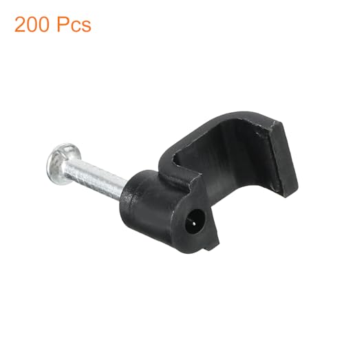 Clips de cable Ethernet de 7 mm con clavo de acero uxcell de alta resistencia 3