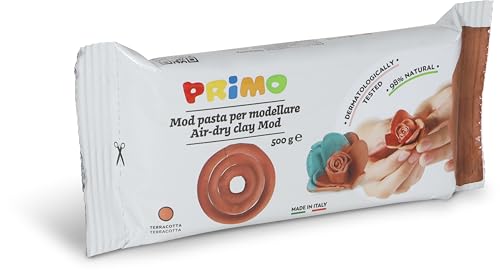 Primo - Pasta Modellabile Dermatologicamente Testata 500G, Panetto Argilla Da Modellare Con Mani Inumidite, Giochi Bambini 3 Anni Per Lavoretti Creati