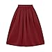 Taydey A-Line Pleated Vintage Skirts for Women (XL, Burgundy)