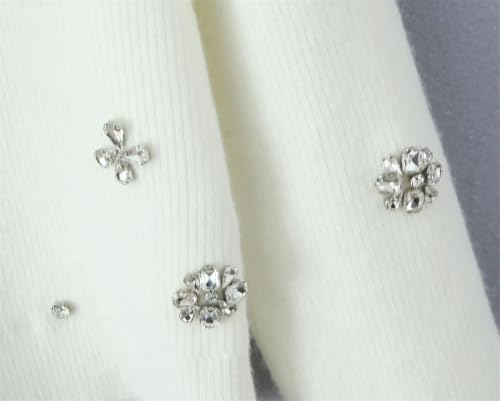 Women Rhinestones Hollow Knit Cardigan Slim V-Neck Bow Long Sleeves Sweater Outerwear4