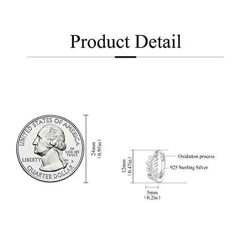 Small Hoop Earrings for Women Gold Plated 925 Sterling Silve Leaf Huggie Hoop Earrings with Cubic Zirconia Hypoallergenic Lightweight Hoop Earrings Jewelry Gifts4