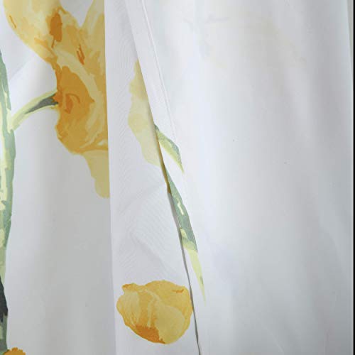 Linentopia 1 Pc Grommet Floral Valance Curtain, Decorative Yellow Floral Print, Soft, Light Filtering Room Darkening Thermal Foam Back Lined, Window Valance Decoration, (Madi, 16, Yellow) #TOP2