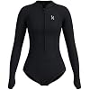 KMT Wetsuit for Women, Womens Long Sleeve Shorty Wet Suits 2mm Front Zipper Springsuit Surfing Surf-wear Diving Swimming Scuba One Piece
