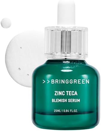 BRING GREEN ZINC TECA Serum with Niacinamide | Soothing Face Serum for Sensitive Skin, Pore Minimizing & Hydrating | Korean Skincare for Breakouts & Uneven Texture