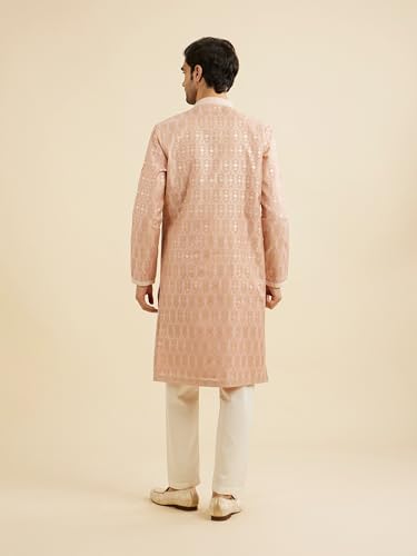 Pyjama Chanderi Royal Manyavar pour homme avec imprimé feuille d'or - 4