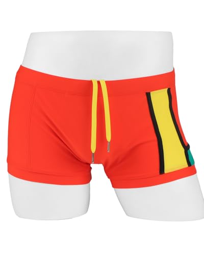 ZONBAILON Mens Swim Trunks with Front Pad Pocket Bathing Suit Swimwear Brief Square Leg Board Short S-2XL2