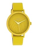 vibez open air emirates Hochwertiges Miyota Quarzwerk - Senfgelbes Lederband mit silberfarbener Dornschliesse und 2 Bandschlaufen- Gewicht : ca. 33 Gramm