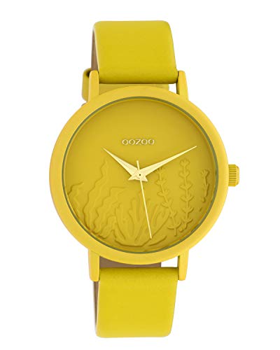Preisvergleich Produktbild Oozoo Damenuhr Summer Vibes mit Lederband 36 MM Senfgelb C10602